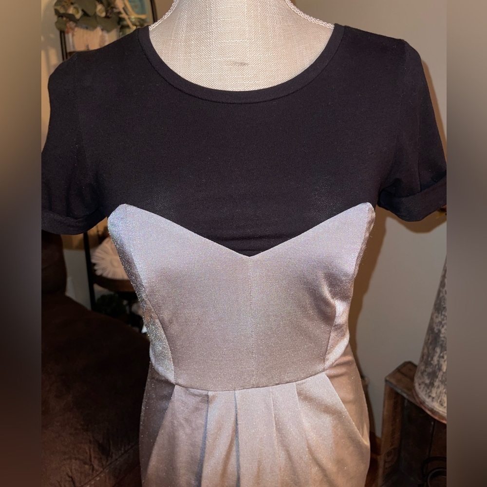 Armani Exchange grey and with black top zip up back dress - Picture 2 of 7